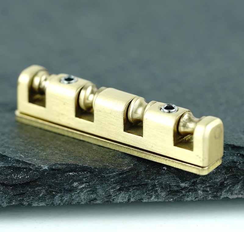 guyker 4 String Bass Guitar Nut, Height Adjustable 38mm Brass Roller Nut Split Regulation Replacement Parts, 38 * 6MM*7MM - Image 4